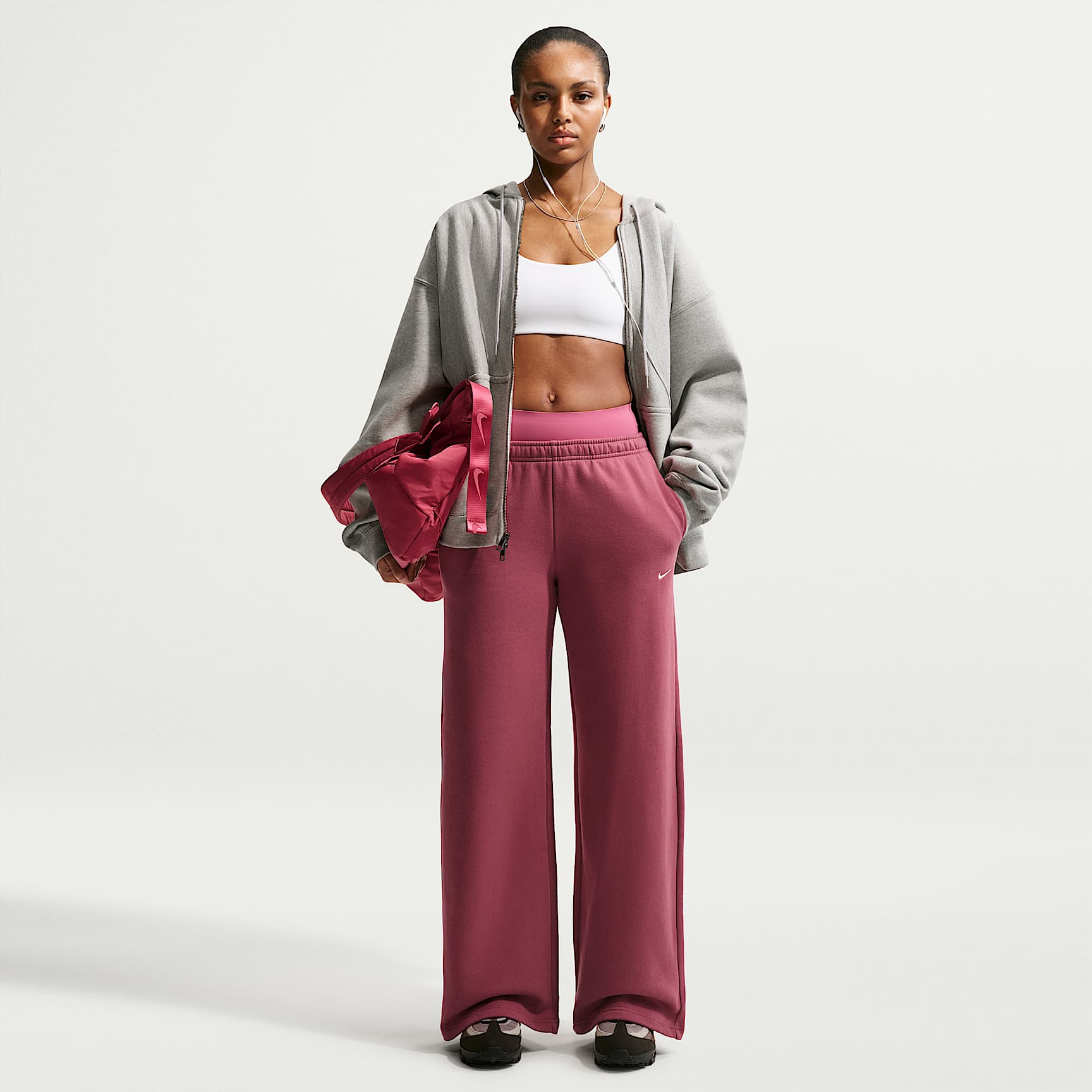 Nike Studio Fleece Medium Weight Women's Mid-Rise Wide-Leg Pants